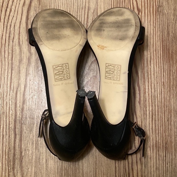 CALL IT SPRING VEGAN LEATHER HEELS ANKLE STRAP BLACK SIZE 8 STILETTO HEELS - Picture 13 of 16